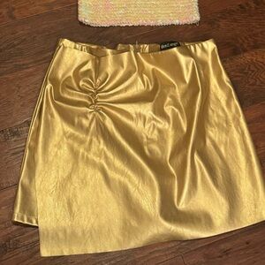 Like an Angel Shimmering Gold Mini Skirt